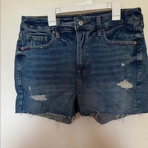 Old Navy Dark Blue Distressed Jean Shorts